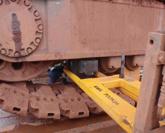 Untitled Forklift attachment being used