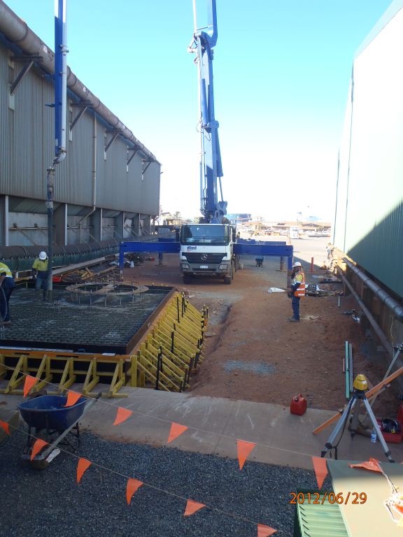 dust extractor foundation being poured dust extractor foundation being poured