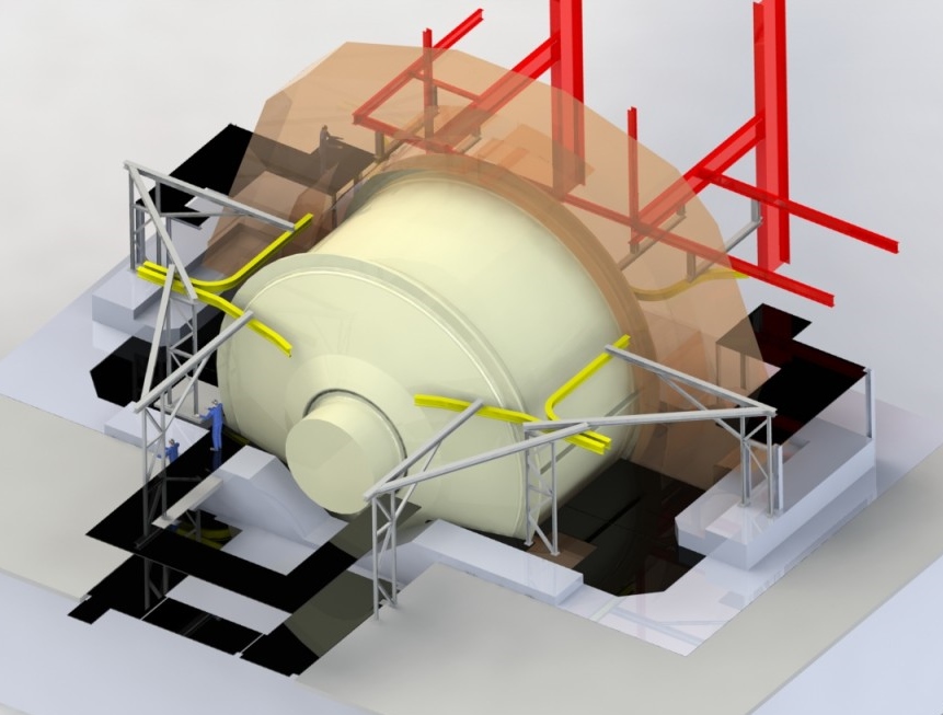 3D model of mill maintenance monorail system