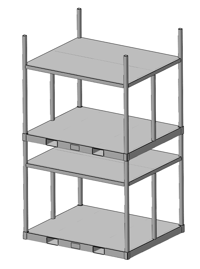 Stacked core drying stillage