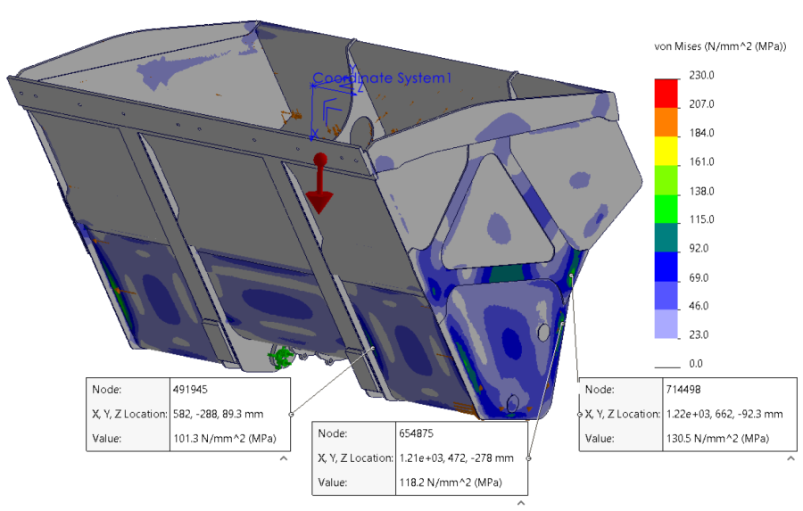 loader bucket FEA analysis 