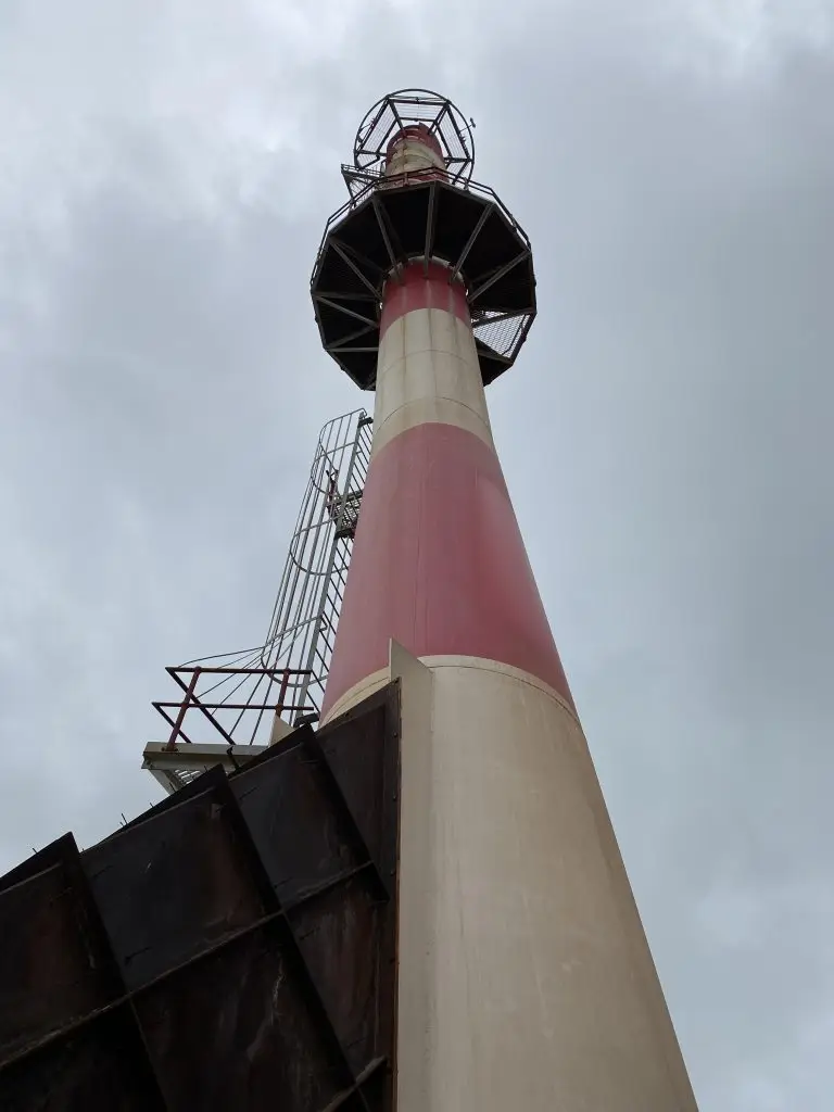 Photo of corroded structure (stack)